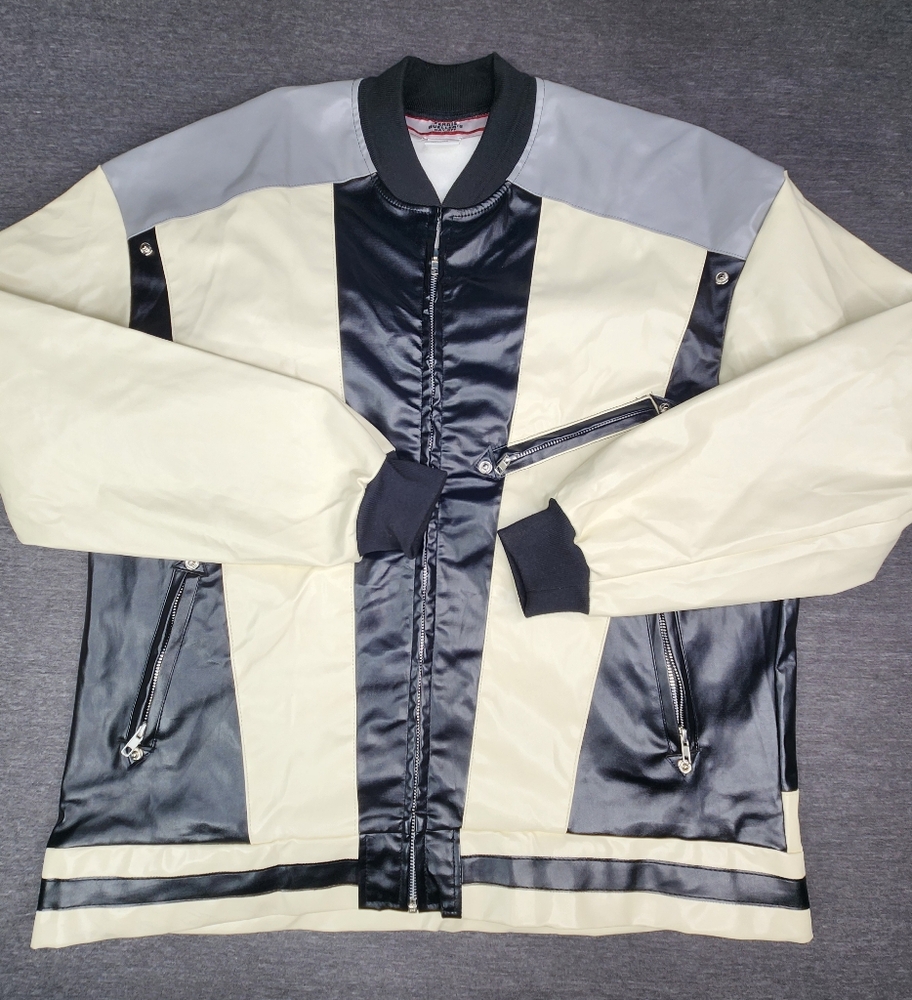 Stylish Black and Cream Bomber Jacket